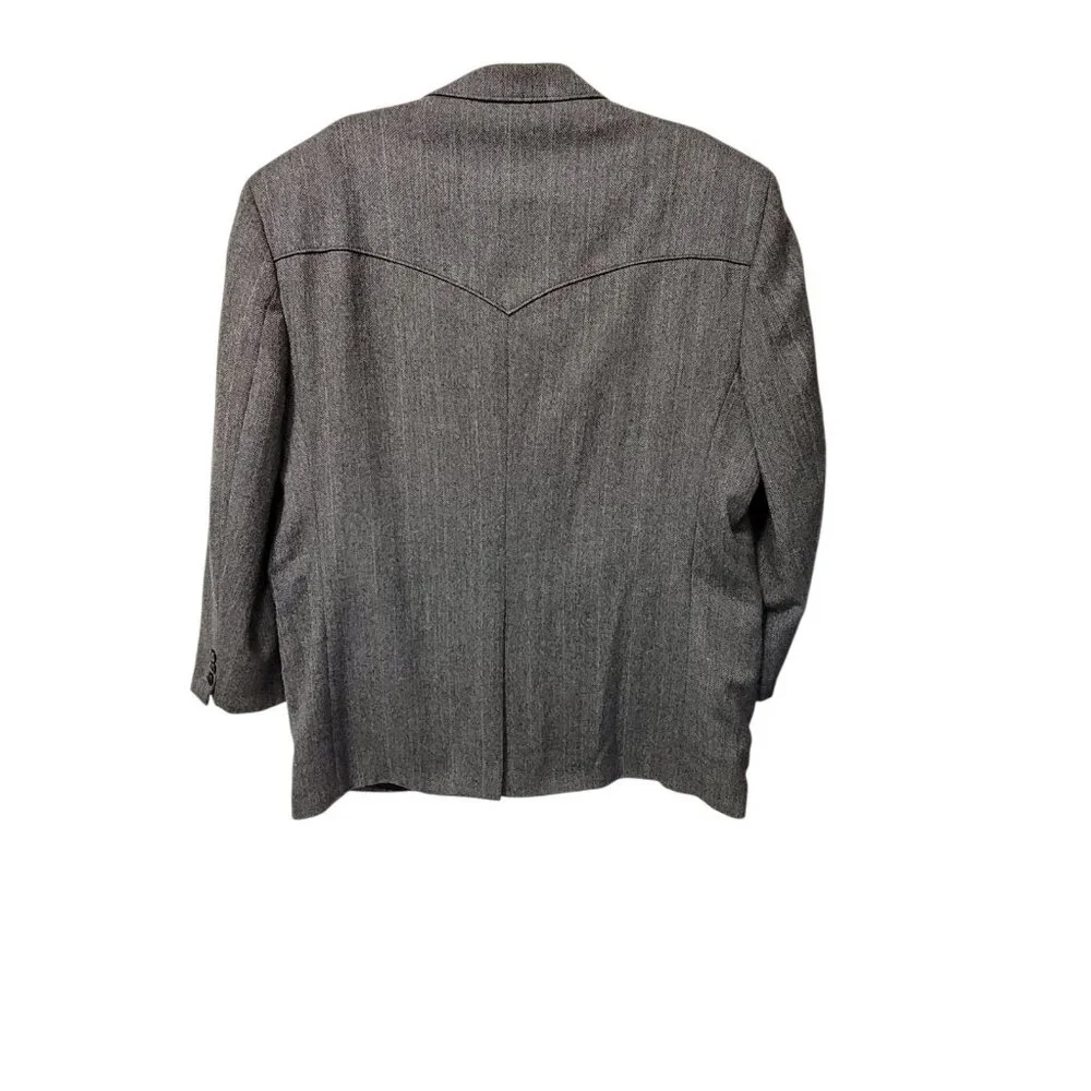 Circle S 50R Black‎ Tweed Western Wear Men's Blazer Sport Coat Suit Jacket